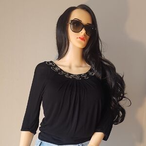 White House Black Market Elegant Black Top